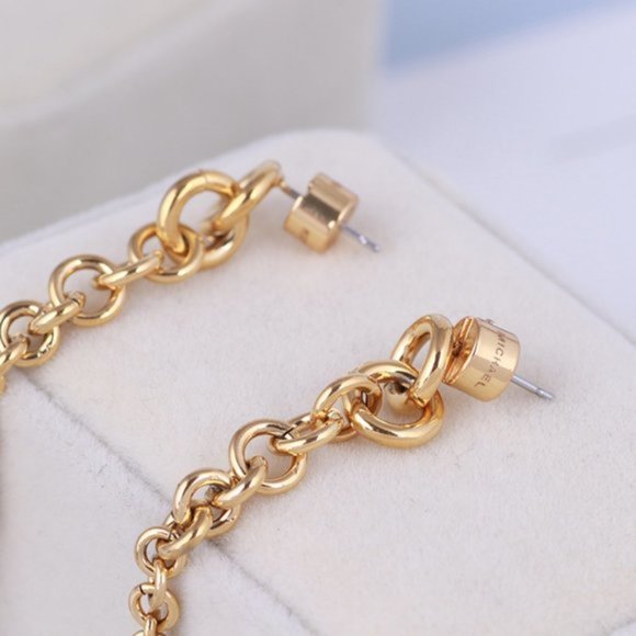 Michael Kors Fringe Metal Chain Long Earrings - Picture 8 of 9